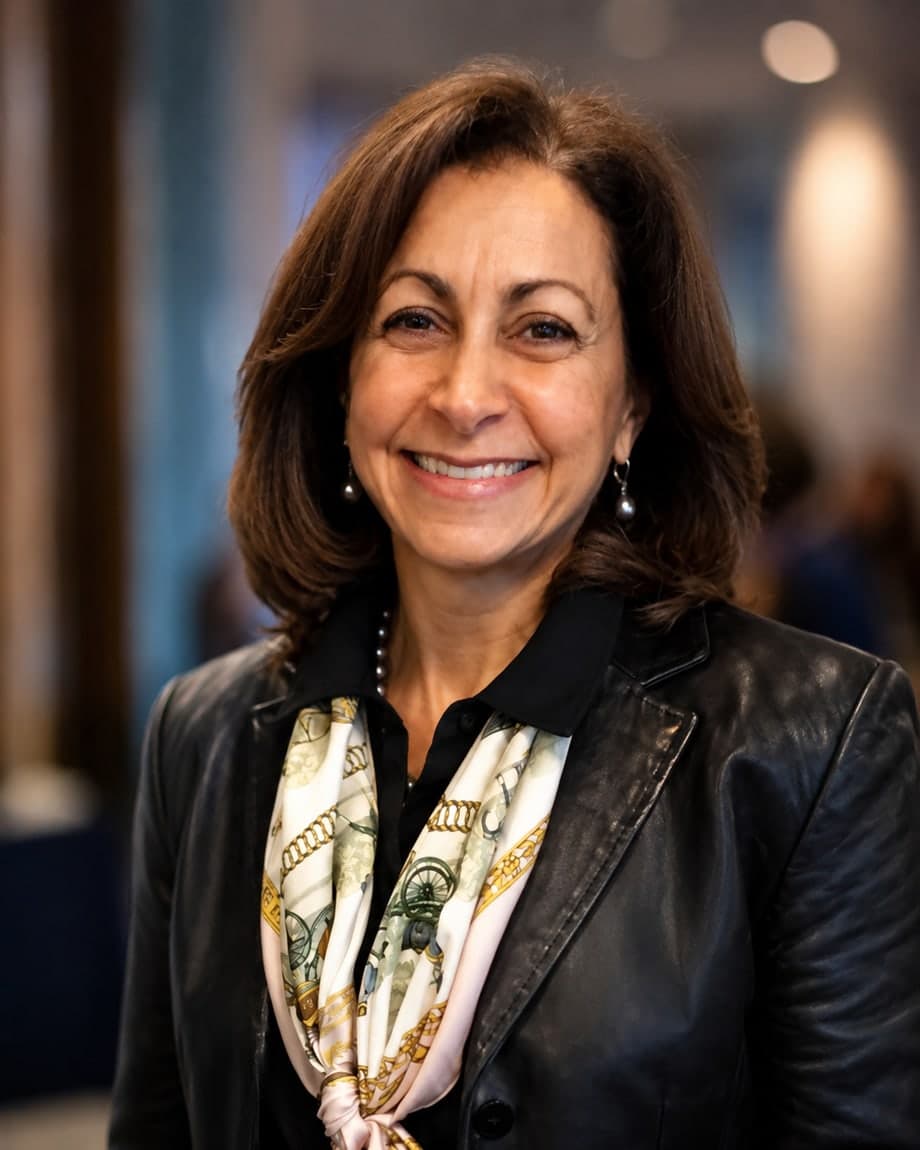 Karen Shehade at a healthcare conference